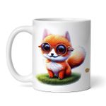 Casa si Gradina - Bucatarie si vesela - Cani si pahare - Cani si cesti - Cana alba personalizata, Vulpita cu ochelari, INOVATIX®. 330ml - Infinity.ro