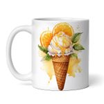 Casa si Gradina - Bucatarie si vesela - Cani si pahare - Cani si cesti - Cana alba personalizata, Inghetata cu portocale, INOVATIX®. 330ml - Infinity.ro