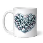 Casa si Gradina - Bucatarie si vesela - Cani si pahare - Cani si cesti - Cana alba personalizata, Inima Marry Christmas Lora, INOVATIX®. 330ml - Infinity.ro