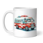 Casa si Gradina - Bucatarie si vesela - Cani si pahare - Cani si cesti - Cana alba personalizata, Jucarie ambulanta antica, INOVATIX®. 330ml - Infinity.ro