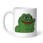 Casa si Gradina - Bucatarie si vesela - Cani si pahare - Cani si cesti - Cana alba personalizata, Pepe the Frog fericit, INOVATIX®. 330ml - Infinity.ro