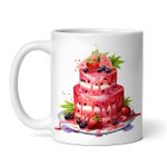 Casa si Gradina - Bucatarie si vesela - Cani si pahare - Cani si cesti - Cana alba personalizata, Tort de pepene cu fructe, INOVATIX®. 330ml - Infinity.ro
