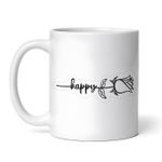 Casa si Gradina - Bucatarie si vesela - Cani si pahare - Cani si cesti - Cana alba personalizata, Trandafir Happy, INOVATIX®. 330ml - Infinity.ro