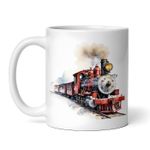 Casa si Gradina - Bucatarie si vesela - Cani si pahare - Cani si cesti - Cana alba personalizata, Tren cu aburi vintage, INOVATIX®. 330ml - Infinity.ro