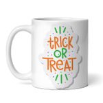 Casa si Gradina - Bucatarie si vesela - Cani si pahare - Cani si cesti - Cana alba personalizata, Trick or Treat cu buline, INOVATIX®. 330ml - Infinity.ro