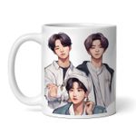 Casa si Gradina - Bucatarie si vesela - Cani si pahare - Cani si cesti - Cana alba personalizata, Trupa BTS trei membri, INOVATIX®. 330ml - Infinity.ro