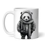 Casa si Gradina - Bucatarie si vesela - Cani si pahare - Cani si cesti - Cana alba personalizata, Urs Panda cu geaca si fular, INOVATIX®. 330ml - Infinity.ro