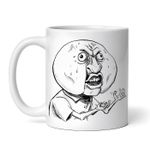 Casa si Gradina - Bucatarie si vesela - Cani si pahare - Cani si cesti - Cana alba personalizata, Y U NO Fata de Troll Meme, INOVATIX®. 330ml - Infinity.ro