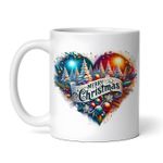 Casa si Gradina - Bucatarie si vesela - Cani si pahare - Cani si cesti - Cana alba personalizata, Inima Marry Christmas Ivona, INOVATIX®. 330ml - Infinity.ro