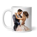 Casa si Gradina - Bucatarie si vesela - Cani si pahare - Cani si cesti - Cana alba personalizata, Invitatie la nunta Imbratisare, INOVATIX®. 330ml - Infinity.ro