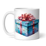 Casa si Gradina - Bucatarie si vesela - Cani si pahare - Cani si cesti - Cana alba personalizata, Invitatie Revelion Cutie de cadou albastra, INOVATIX®. 330ml - Infinity.ro
