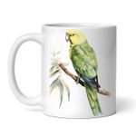 Casa si Gradina - Bucatarie si vesela - Cani si pahare - Cani si cesti - Cana alba personalizata, Papagal verde, INOVATIX®. 330ml - Infinity.ro