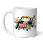 Casa si Gradina - Bucatarie si vesela - Cani si pahare - Cani si cesti - Cana alba personalizata, Papagali Tucan indragostiti, INOVATIX®. 330ml - Infinity.ro