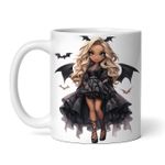 Casa si Gradina - Bucatarie si vesela - Cani si pahare - Cani si cesti - Cana alba personalizata, Papusa demon Adelina, INOVATIX®. 330ml - Infinity.ro