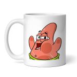 Casa si Gradina - Bucatarie si vesela - Cani si pahare - Cani si cesti - Cana alba personalizata, Patrick Star cu mainile sus Meme, INOVATIX®. 330ml - Infinity.ro