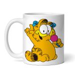 Casa si Gradina - Bucatarie si vesela - Cani si pahare - Cani si cesti - Cana alba personalizata, Garfield cantaret, INOVATIX®. 330ml - Infinity.ro