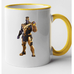 Casa si Gradina - Bucatarie si vesela - Cani si pahare - Cani si cesti - Cana maner galben personalizata Fortnite - Thanos, INOVATIX®. 330ml - Infinity.ro