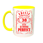 Casa si Gradina - Bucatarie si vesela - Cani si pahare - Cani si cesti - Cana maner galben personalizata "Editie limitata-38 ani", INOVATIX®. 330ml - Infinity.ro