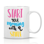 Casa si Gradina - Bucatarie si vesela - Cani si pahare - Cani si cesti - Cana alba personalizata, Start your morning, INOVATIX®. 330ml - Infinity.ro