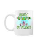 Casa si Gradina - Bucatarie si vesela - Cani si pahare - Cani si cesti - Cana alba personalizata "Easily distracted by plants", INOVATIX®. 330ml - Infinity.ro