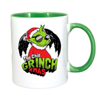 Casa si Gradina - Bucatarie si vesela - Cani si pahare - Cani si cesti - Cana maner verde personalizata Grinch X-Mas, INOVATIX®. 330ml - Infinity.ro
