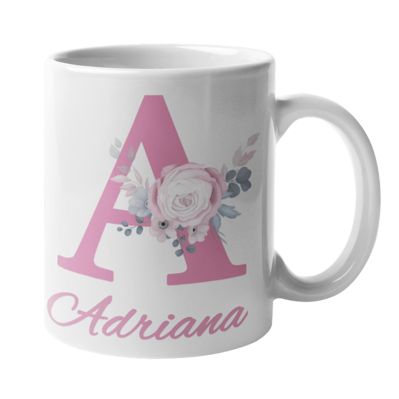 Casa si Gradina - Bucatarie si vesela - Cani si pahare - Cani si cesti - Cana alba personalizata cu monograma nume, INOVATIX®. 330ml - Infinity.ro