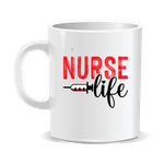 Casa si Gradina - Bucatarie si vesela - Cani si pahare - Cani si cesti - Cana alba personalizata Nurse life, INOVATIX®. 330ml - Infinity.ro