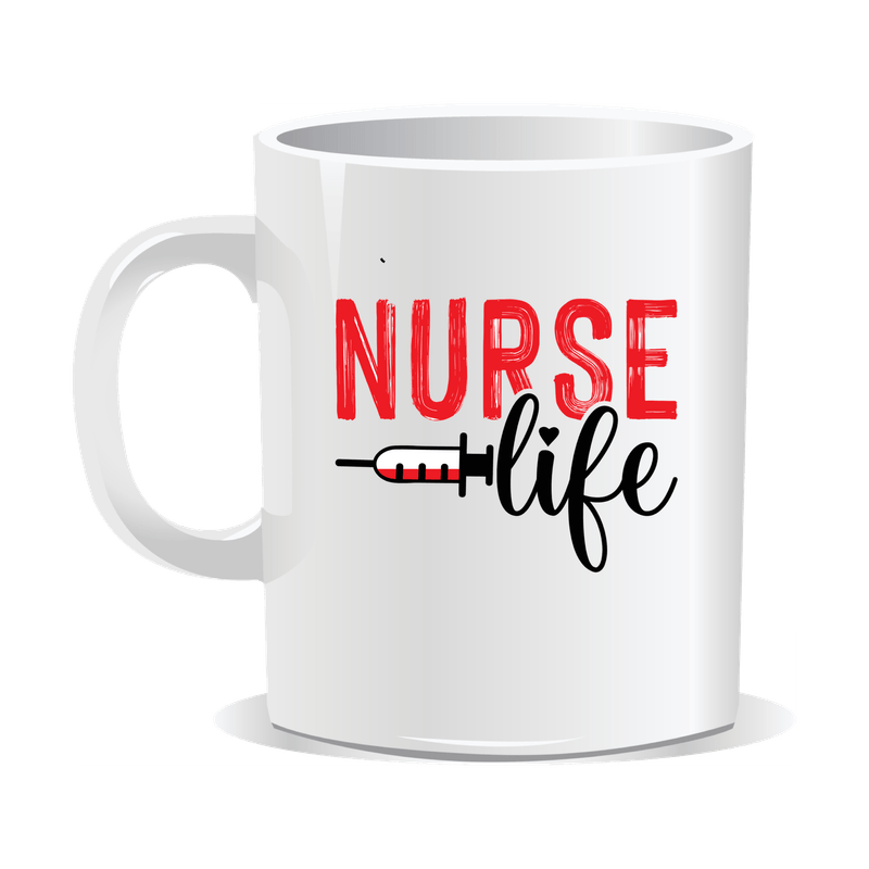 Casa si Gradina - Bucatarie si vesela - Cani si pahare - Cani si cesti - Cana alba personalizata Nurse life, INOVATIX®. 330ml - Infinity.ro