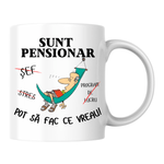 Casa si Gradina - Bucatarie si vesela - Cani si pahare - Cani si cesti - Cana alba personalizata - Sunt pensionar pot sa fac ce vreau!, INOVATIX®. 330ml - Infinity.ro