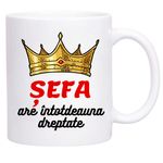 Casa si Gradina - Bucatarie si vesela - Cani si pahare - Cani si cesti - Cana alba personalizata pentru sefa, INOVATIX®. 330ml - Infinity.ro