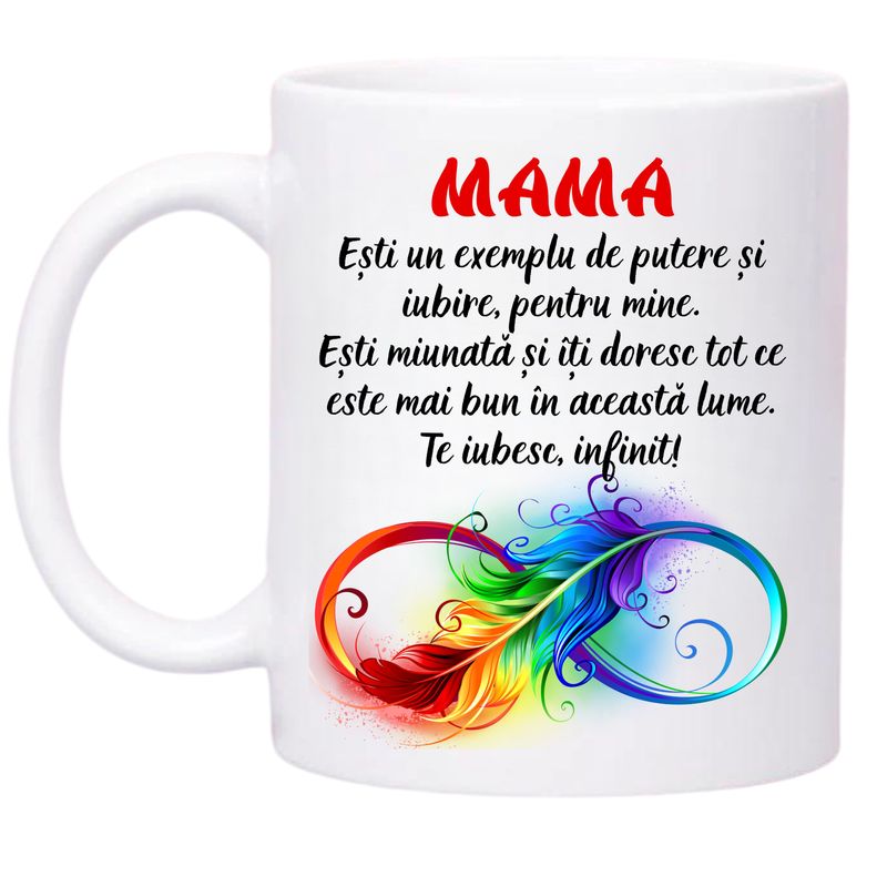 Casa si Gradina - Bucatarie si vesela - Cani si pahare - Cani si cesti - Cana alba personalizata pentru mama, INOVATIX®. 330ml - Infinity.ro