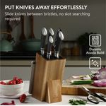 Casa si Gradina - Bucatarie si vesela - Organizare si depozitare bucatarie - Suporturi tacamuri si vase - Suport cutite Navaris din lemn de acacia, cu suport telefon, 25,5x19x11 cm, NAV000009YK004C - Infinity.ro