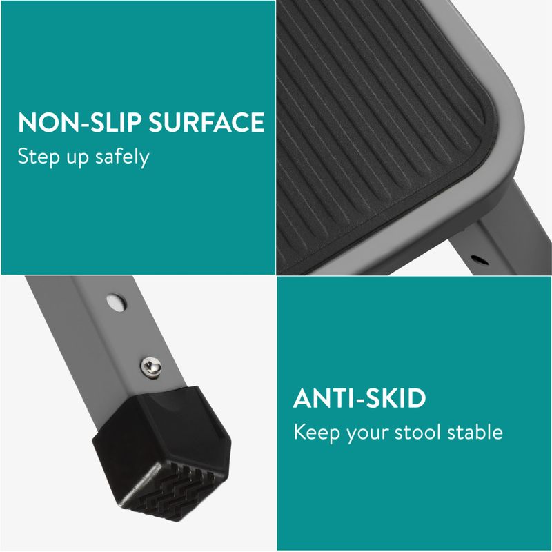 Sport si Outdoor - Camping - Mobilier pentru camping - Scaune camping - Scaun pliabil ajustabil Navaris, 3 inaltimi, platforma antiderapanta, 61657.01 - Infinity.ro