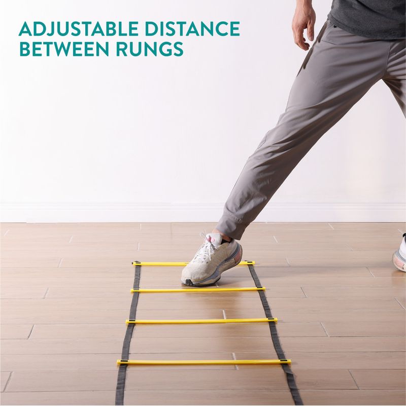 Sport si Outdoor - Accesorii si echipamente sportive - Accesorii antrenament si tabele tactice - Set Navaris scara agilitate cu jaloane, 12 trepte, 6 m, conuri, geanta inclusa, 61118.06 - Infinity.ro