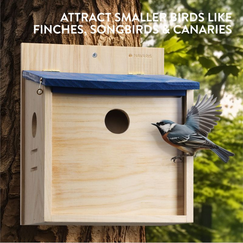 Petshop - Accesorii petshop - Culcusuri si custi - Tarcuri si colivii - Hranitoare de pasari Navaris, cu 2 pereti frontali, 21x18x26 cm, NAV000025VD001C - Infinity.ro