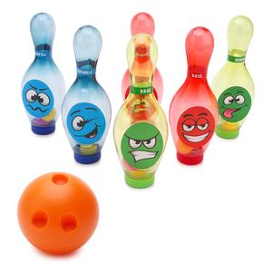 Set bowling Grafix cu LED-uri, albastru, rosu, verde, Light Up Bowling, R05-0707-BLUE