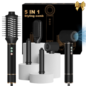 Uscator de Par 5 in 1, Multifunctional, 320k Ioni Negativi, 1400 W, Efect Coanda, 3 Trepte viteza, Negru Lucios