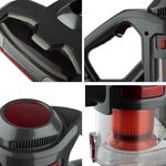 Electronice si Electrocasnice - Ingrijirea locuintei - Aspiratoare - Aspirator fara fir si sac, RAF R8667, 100 W, 2 accesorii, filtru HEPA, 115x25 cm, negru-rosu - Infinity.ro