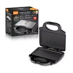 Electronice si Electrocasnice - Electrocasnice bucatarie - Preparare paine - Sandwich-maker - Sandwich Maker si Grill, RAF R547T, 2 in 1, 850 W, placi antiaderente, 23x23x26 cm, negru - Infinity.ro