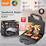 Electronice si Electrocasnice - Electrocasnice bucatarie - Preparare paine - Sandwich-maker - Sandwich Maker si Grill, RAF R547T, 2 in 1, 850 W, placi antiaderente, 23x23x26 cm, negru - Infinity.ro