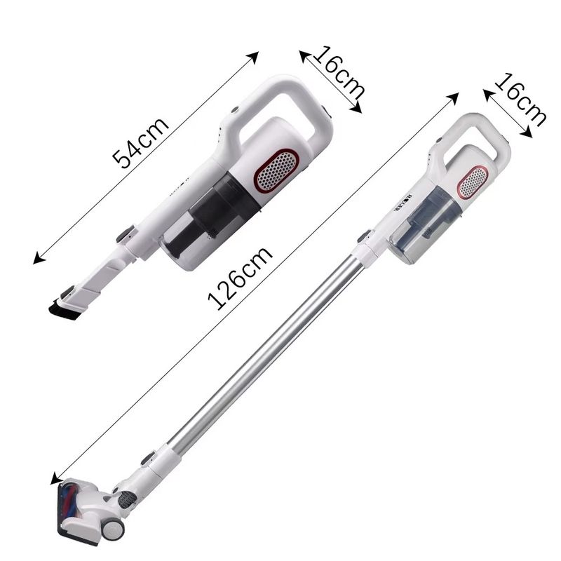 Electronice si Electrocasnice - Ingrijirea locuintei - Aspiratoare - Aspirator fara fir, RAF R8669, 120 W, vertical si de mana, 2 in 1, 54-126 cm lungime, 16 cm latime, alb - Infinity.ro