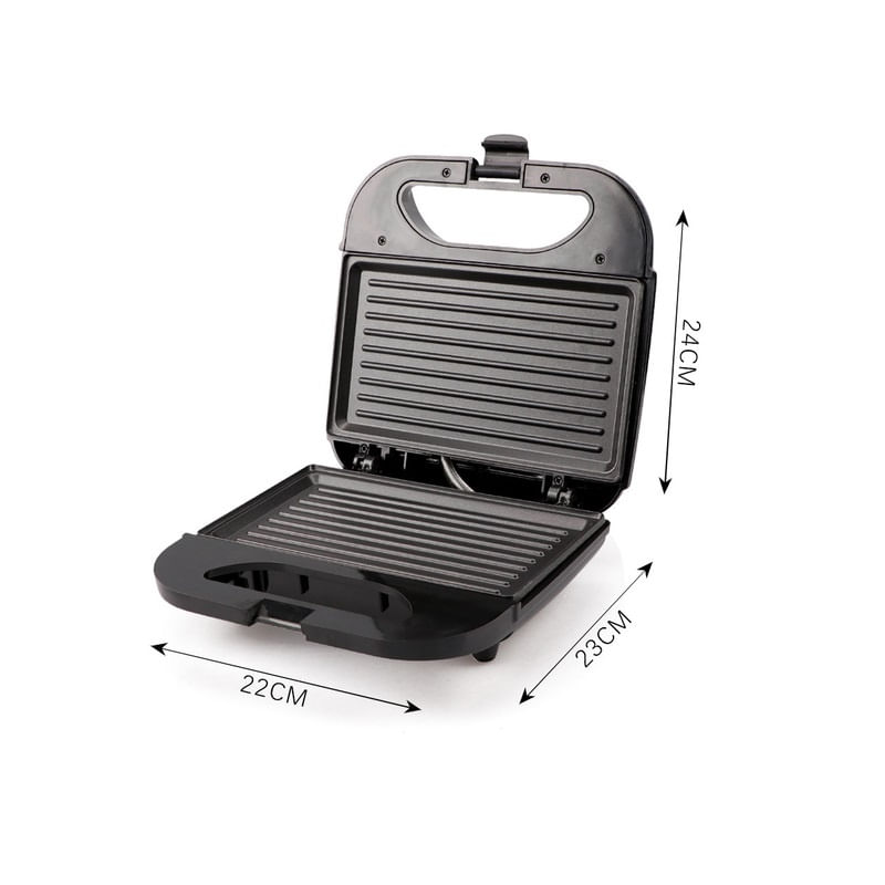 Electronice si Electrocasnice - Electrocasnice bucatarie - Preparare paine - Sandwich-maker - Sandwich Maker si Grill, RAF R261, 2 in 1, 850 W, placi antiaderente, termostat, 22x23x24 cm, negru - Infinity.ro