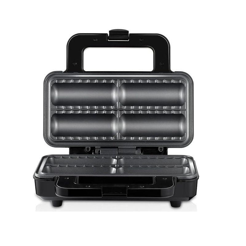 Electronice si Electrocasnice - Electrocasnice bucatarie - Aparate de gatit & desert - Aparate de gatit cu aburi - Aparat electric pentru 4 rulouri cu carnati sau placinte umplute in acelasi timp, RAF R529, 800 W, negru - Infinity.ro