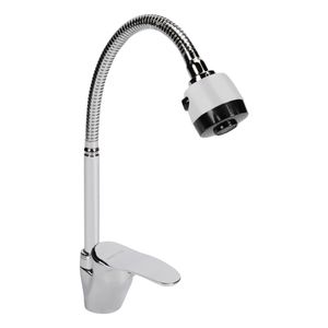 Baterie cu gat flexibil pentru chiuveta, monocomanda, finisaj cromat, Sanit Lux GF-0065
