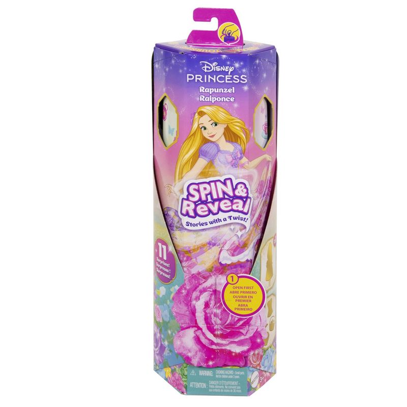 Jucarii, Copii si Bebe - Jucarii si jocuri - Papusi si accesorii - Papusi - Papusa cu accesorii surpriza, Disney Princess, Spin And Reveal, Rapunzel - Infinity.ro