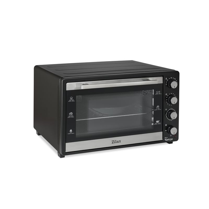 Electronice si Electrocasnice - Aragazuri, cuptoare si hote - Cuptoare - Cuptoare electrice - Cuptor electric Zilan ZLN3480 cu ventilator, 2500W, 80L, Timer, Geam dublu, Temperatura maxima 250 grade C - Infinity.ro
