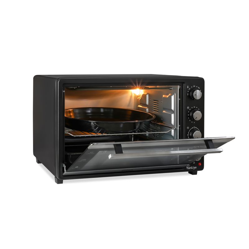 Electronice si Electrocasnice - Aragazuri, cuptoare si hote - Cuptoare - Cuptoare electrice - Cuptor electric Zilan ZLN3480 cu ventilator, 2500W, 80L, Timer, Geam dublu, Temperatura maxima 250 grade C - Infinity.ro