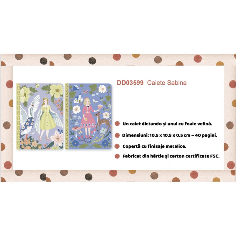 Carti si Birotica - Papetarie - Agende si calendare - Agende si carnete - Set 2 carnetele Sabina, Djeco - Infinity.ro