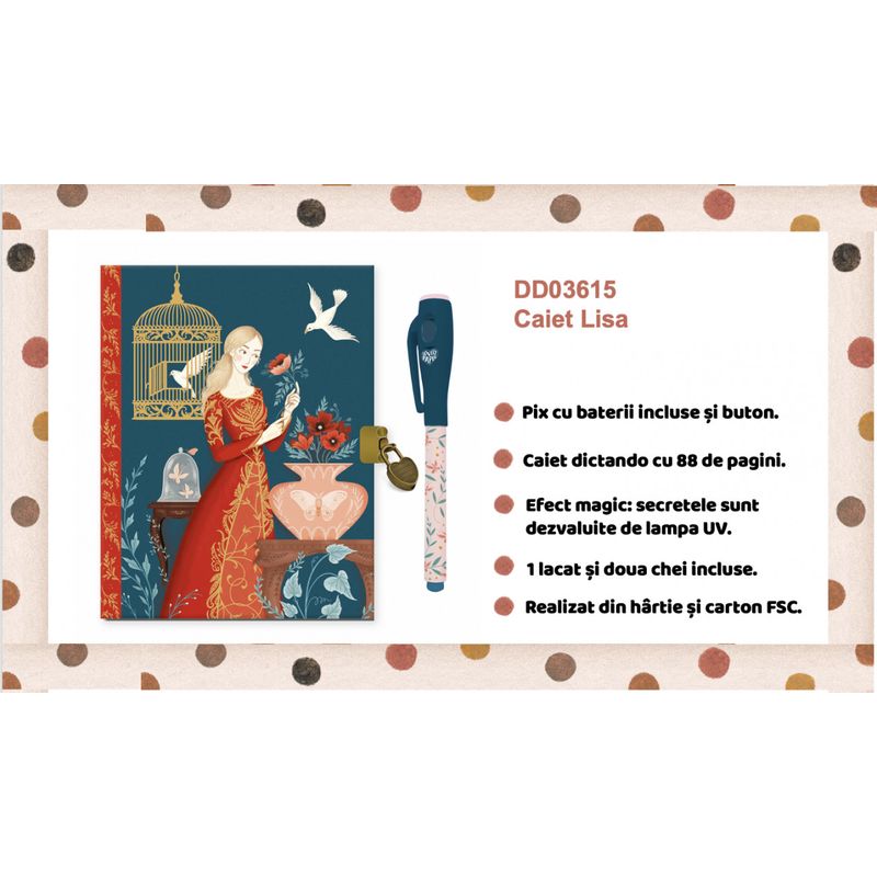 Carti si Birotica - Papetarie - Agende si calendare - Jurnale - Jurnal secret cu pix magic Lisa, Djeco - Infinity.ro