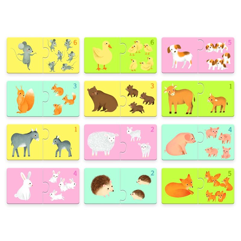 Jucarii, Copii si Bebe - Jucarii si jocuri - Jocuri si puzzle - Puzzle - Puzzle duo asociere mama-pui, Djeco - Infinity.ro